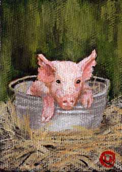 August Award - "Is It Bath Time?"  by Linda Markwardt , Verona WI - Acrylic, SOLD